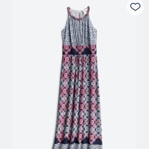Sleeveless Maxi Dress with Geometric Pattern